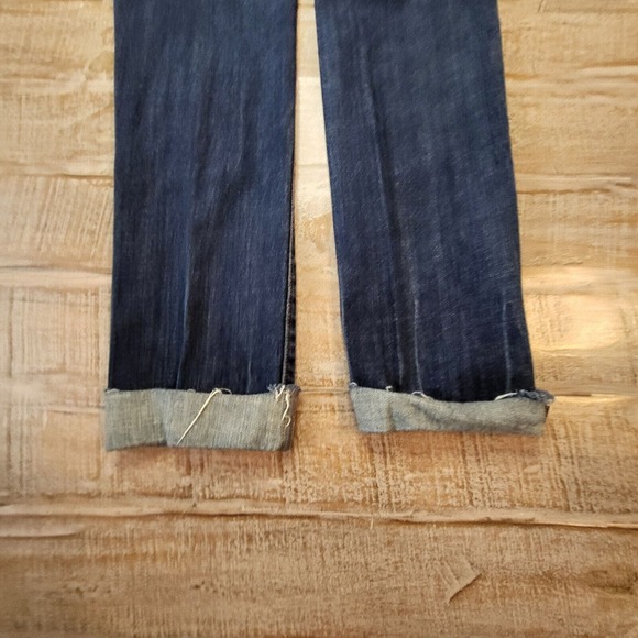 ReRock Express Jeans Womens 4 Dark Blue Skinny Distressed Denim Preppy Normcore - Picture 11 of 11